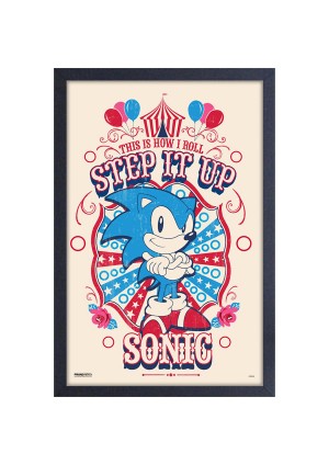 Affiche Encadrée Sonic The Hedgehog Par Pyramid - Step It Up Sonic (46 x 31CM)